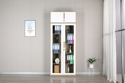 咖白通玻帶頂柜