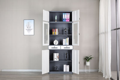 灰白二斗器帶頂柜